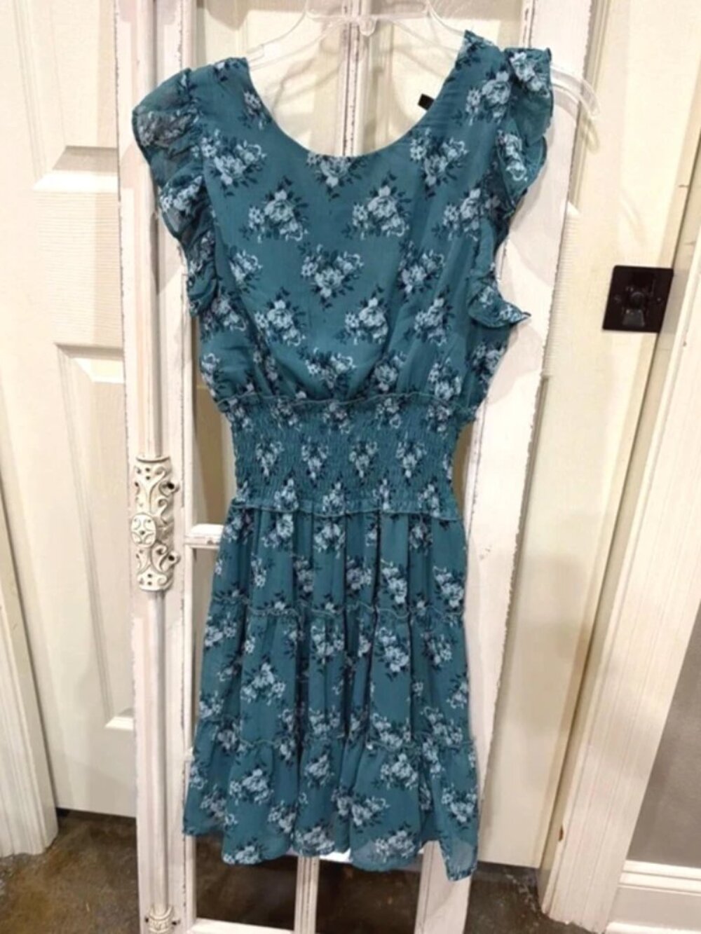 Women's Teal Floral Dress - Small